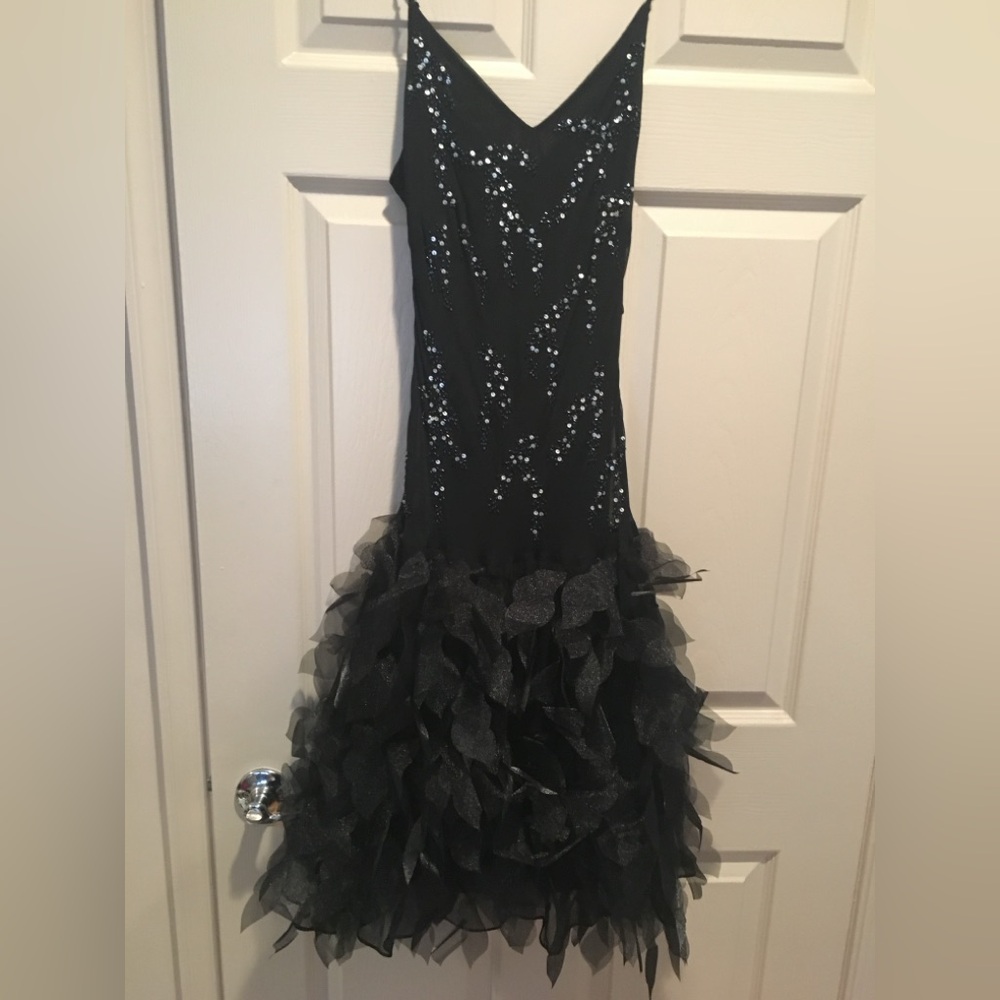 Xscape Black Sequin Embellished Dress